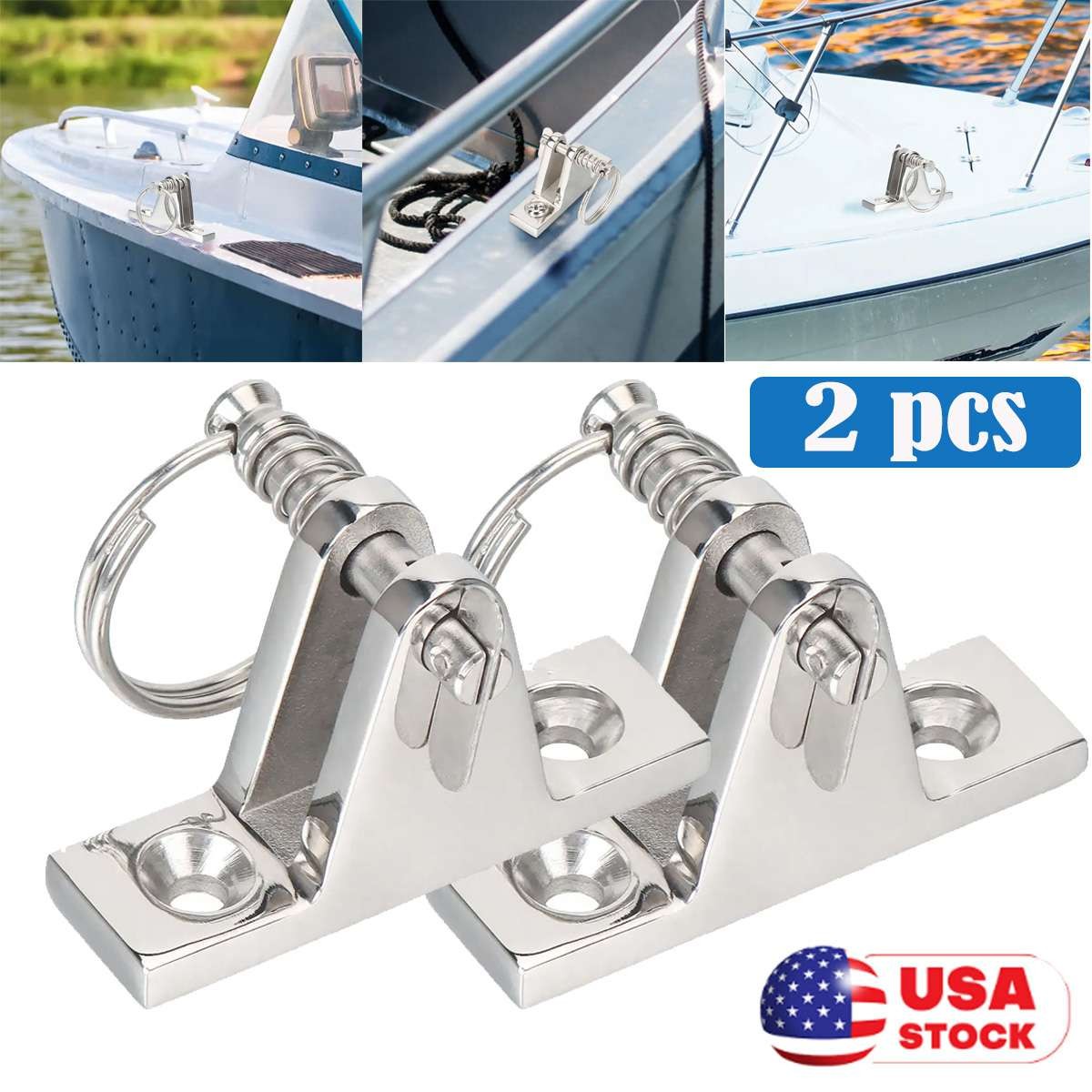 2 PACK Bimini Top Fitting Hardware Marine Stainless Steel 316 Boat Deck Hinges on eBay