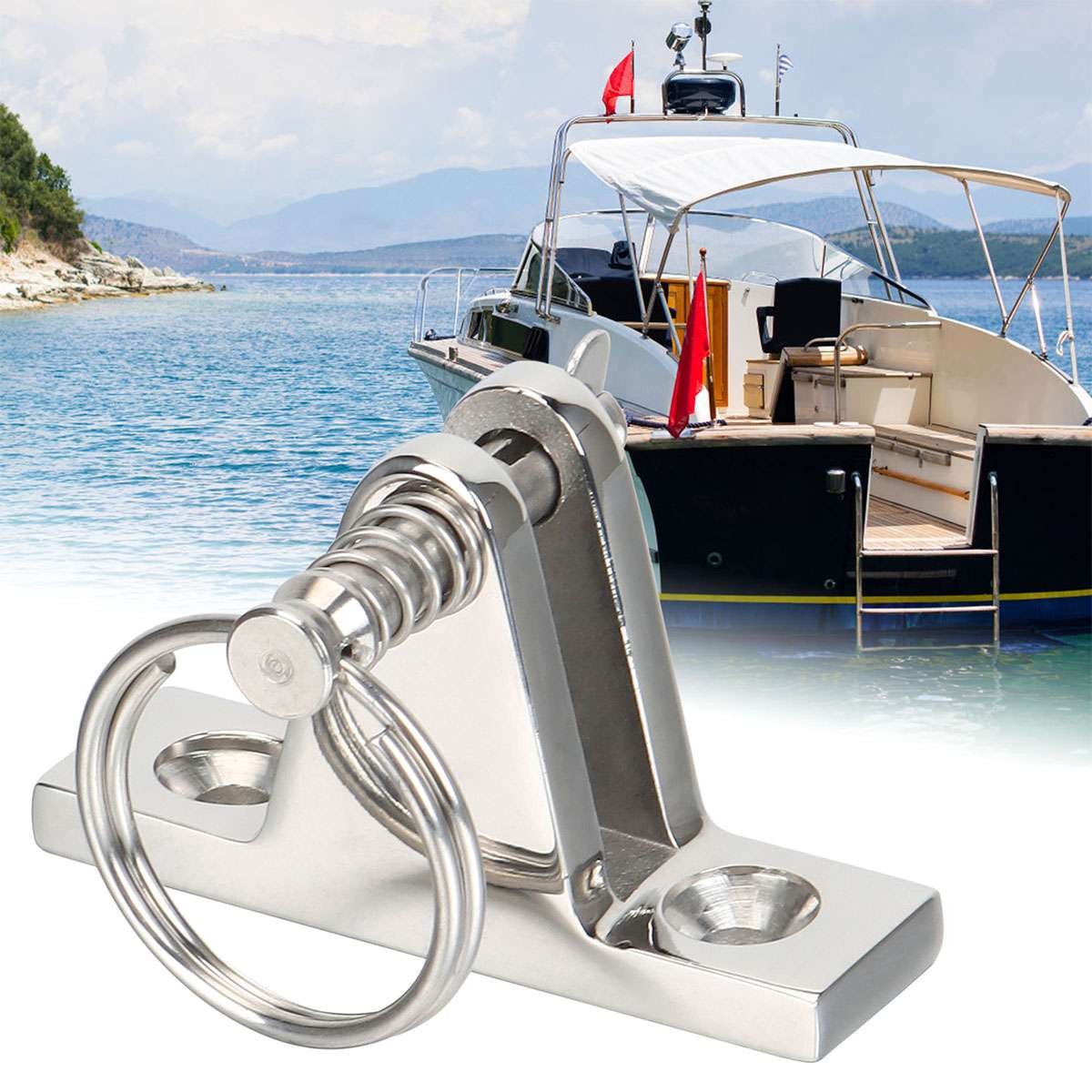 2 PACK Bimini Top Fitting Hardware Marine Stainless Steel 316 Boat Deck Hinges - image 2