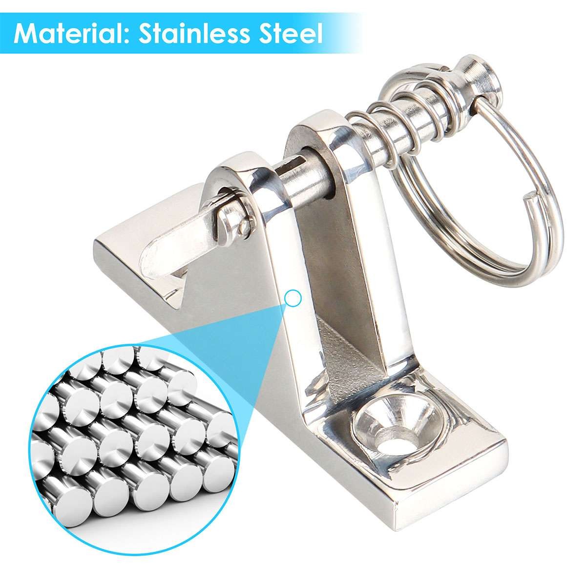 2 PACK Bimini Top Fitting Hardware Marine Stainless Steel 316 Boat Deck Hinges - image 4