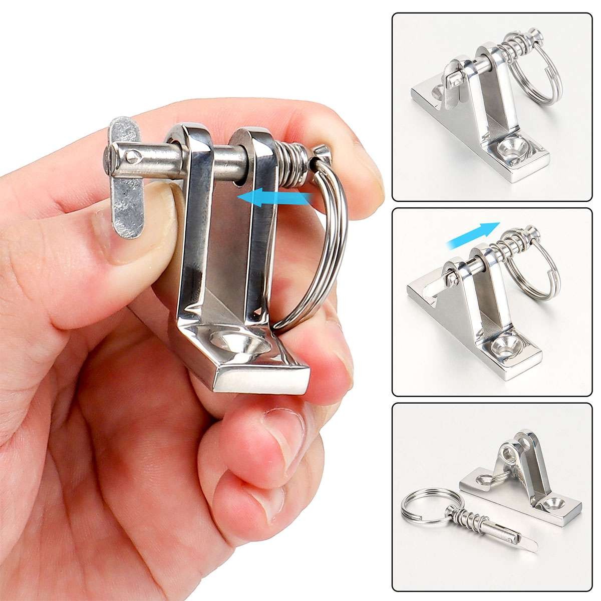 2 PACK Bimini Top Fitting Hardware Marine Stainless Steel 316 Boat Deck Hinges - image 5