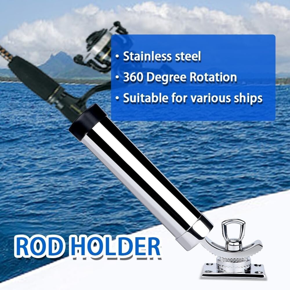 2pcs 316 Stainless Steel  Adjustable Boat Fishing Rod Holder Marine Accessories - image 4