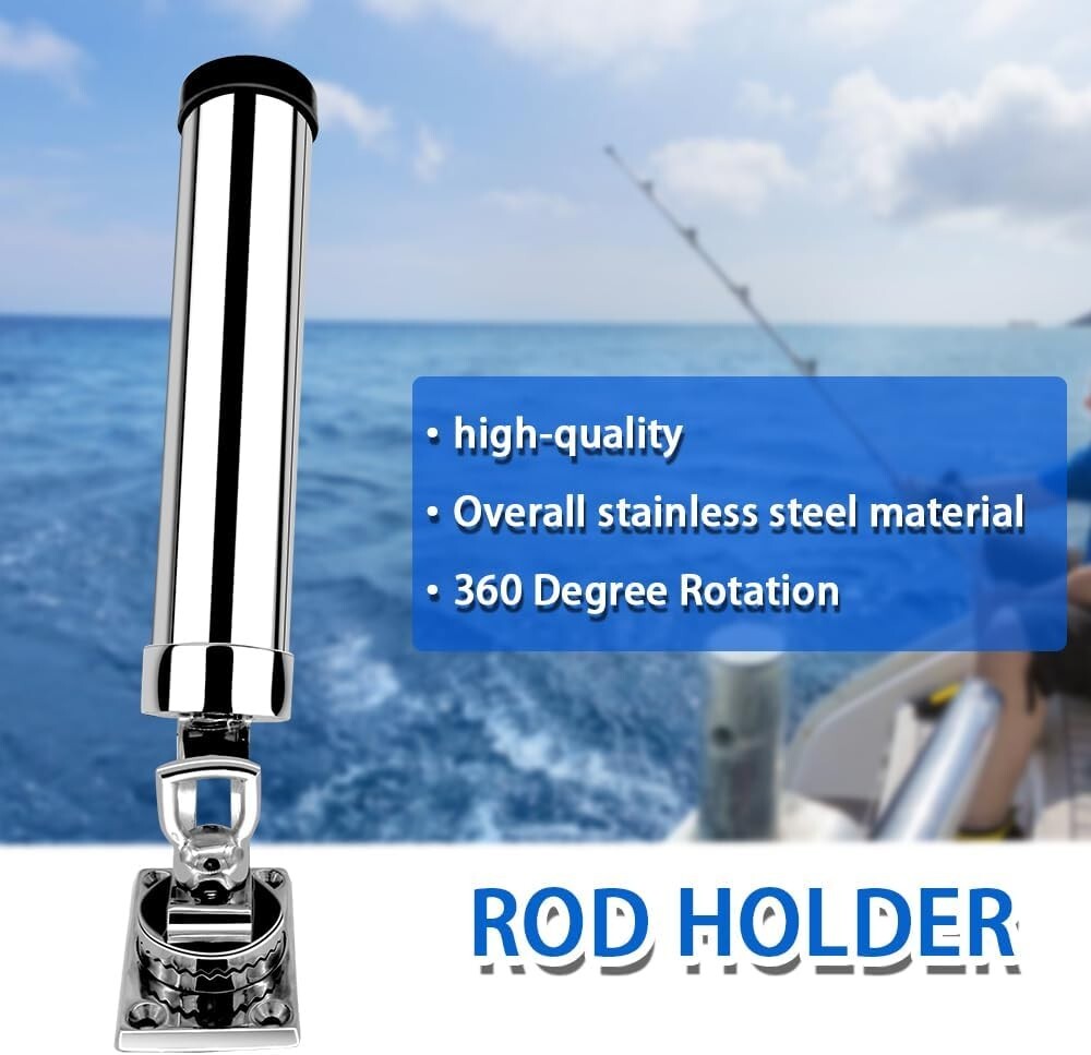 2pcs 316 Stainless Steel  Adjustable Boat Fishing Rod Holder Marine Accessories - image 5