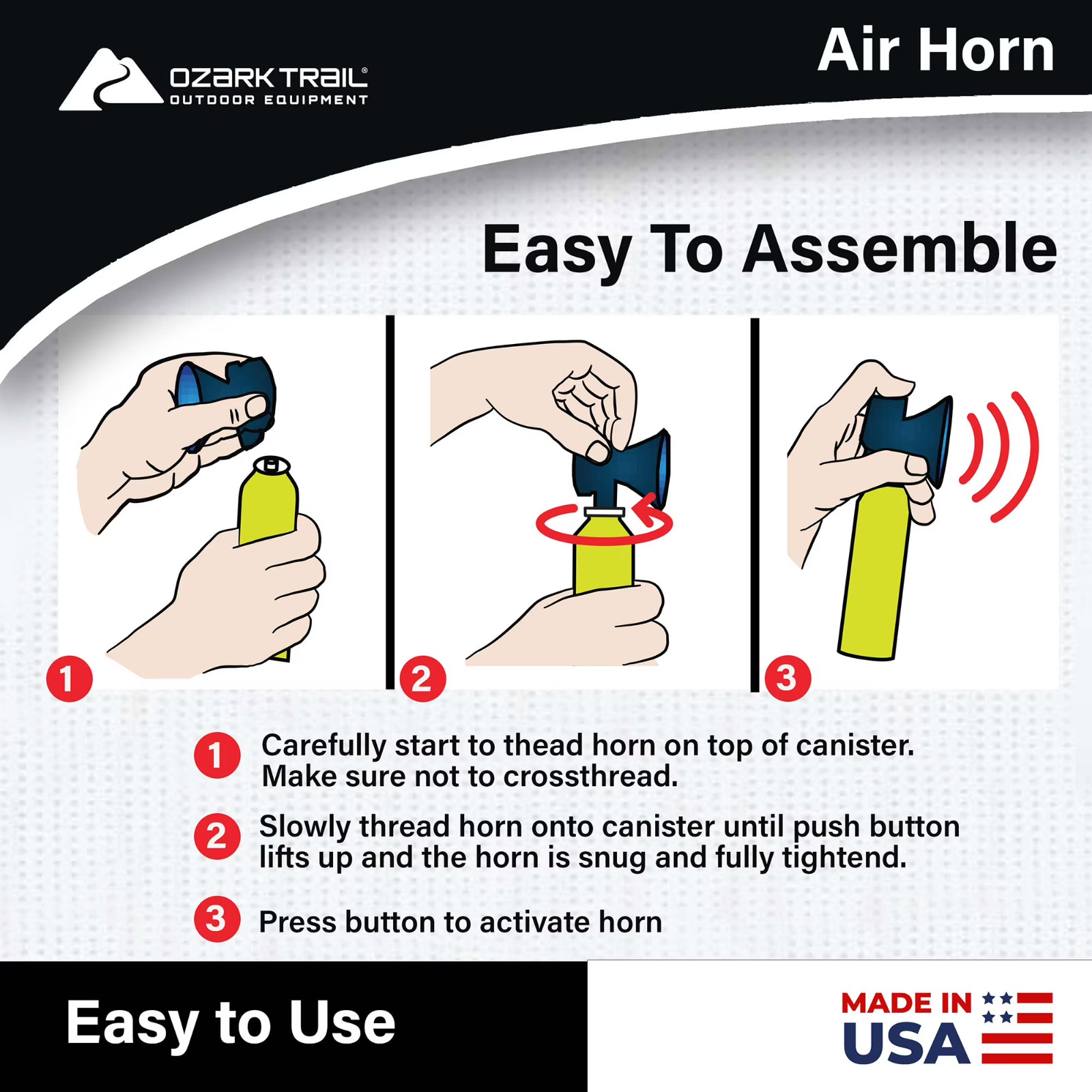 (2 pack) Ozark Trail Boat Accessories Sports and Marine Safety Air Horn 1.4 oz - image 2