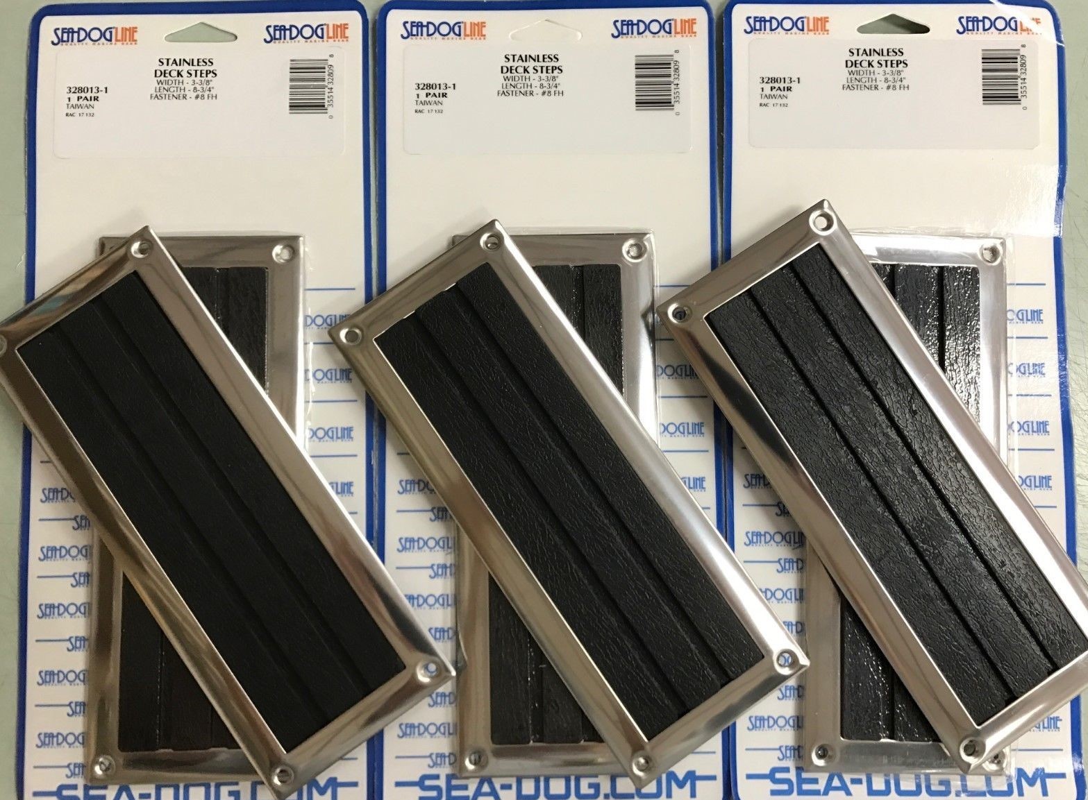DECK STEPS STAINLESS 3280131 SEADOG BOAT MARINE HARDWARE 3 PAIR BLACK PAD on eBay