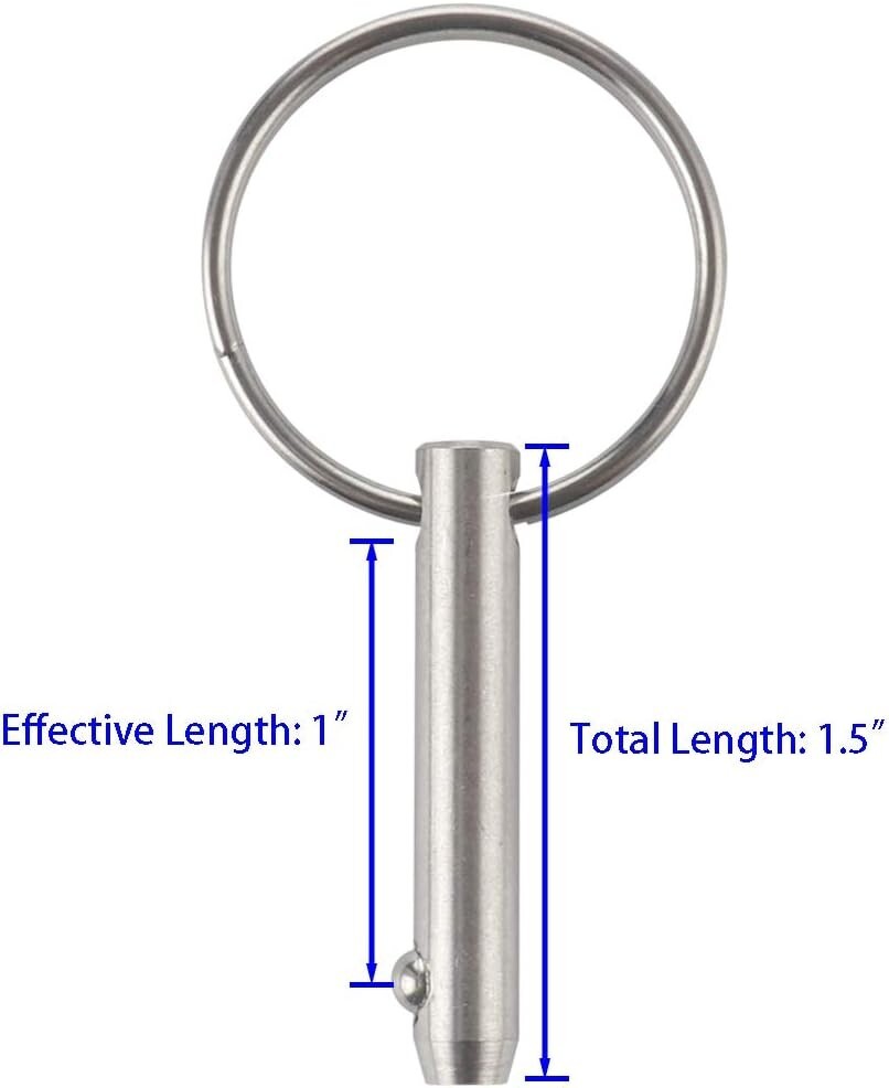 4 T316 Stainless Steel Quick Release Pin 1/4" Boat Bimini Top Marine Hardware - image 2