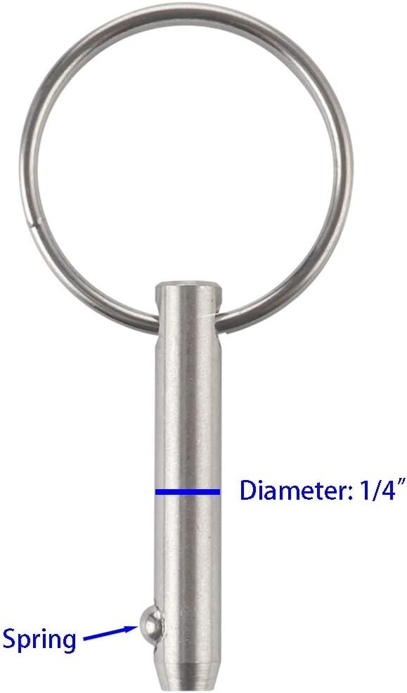 4 T316 Stainless Steel Quick Release Pin 1/4" Boat Bimini Top Marine Hardware - image 3