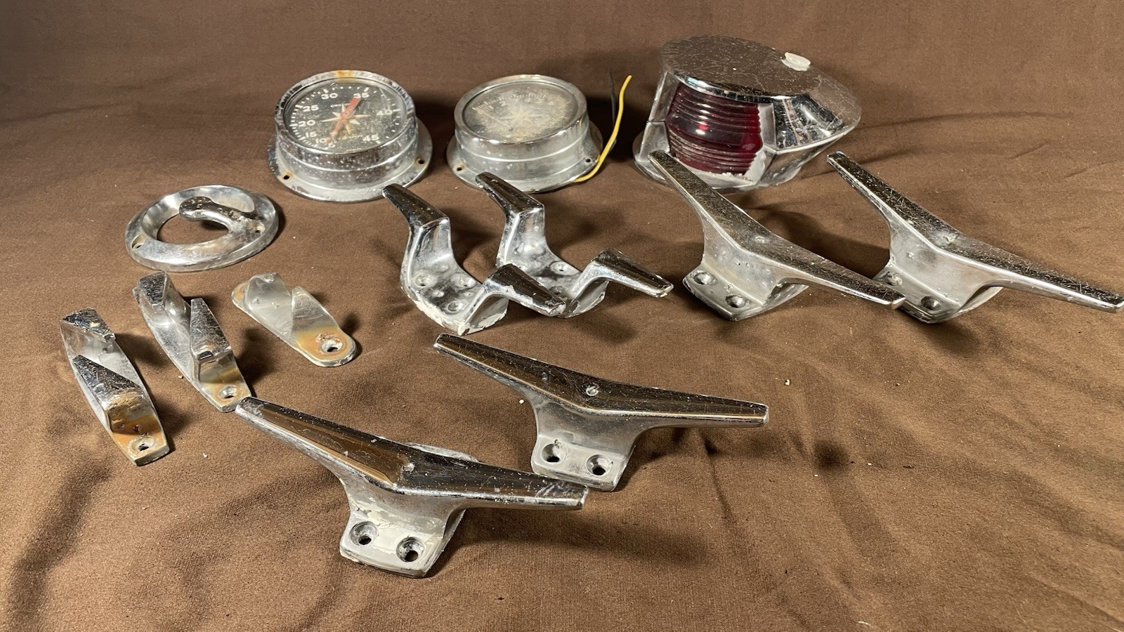 Vintage Boat Marine Crome  Boat Deck Hardware Mix Lot - image 2
