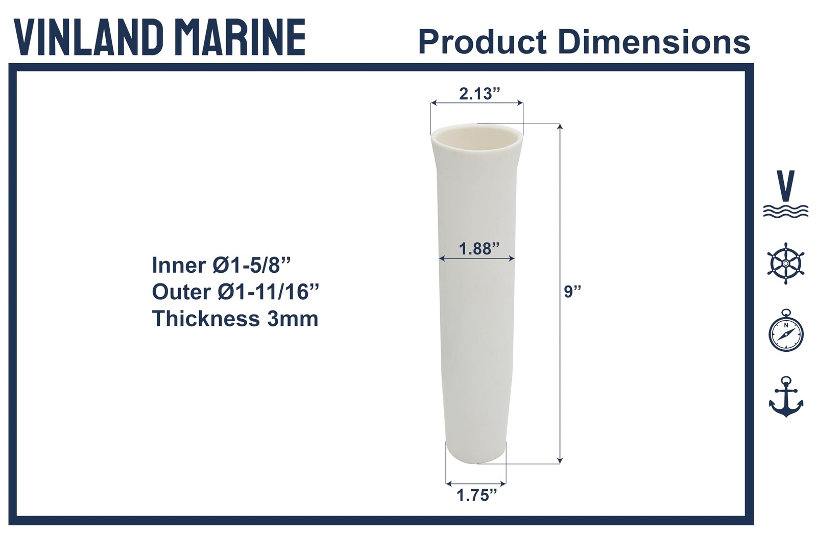 2 PCS Flared Fishing Rod Holder Insert Sleeves Liner Boat Marine Accessories - image 2