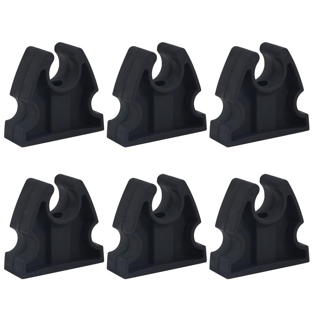 6 PCS 3/4in Boat Pole Light Clips Rubber Marine Storage Holder Black Accessories - image 2