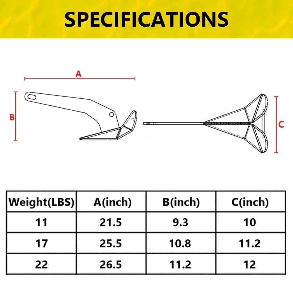 22LB Triangular Boat Anchor 316 Stainless Steel Delta-Style Heavy Duty Anchor - image 3