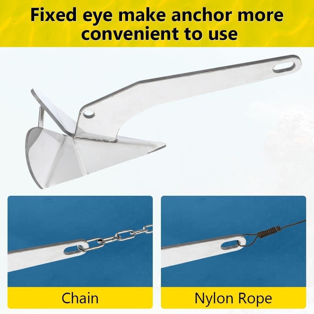 22LB Triangular Boat Anchor 316 Stainless Steel Delta-Style Heavy Duty Anchor - image 4