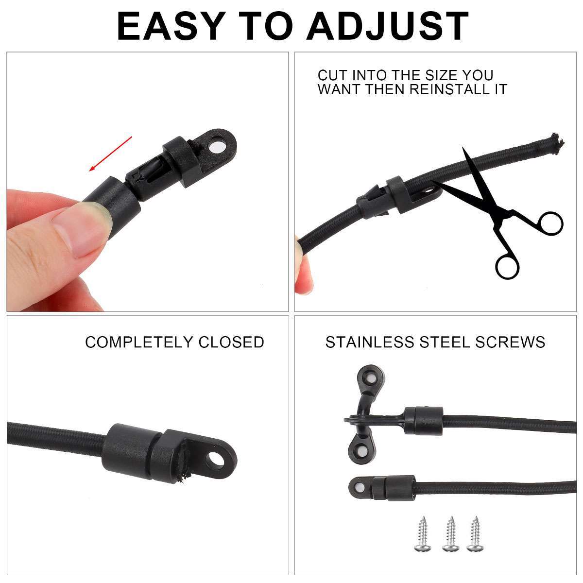 4 Set Marine Boat Fishing Rod Bungee Straps Deck Mount Tie Down Pole Hardware - image 5