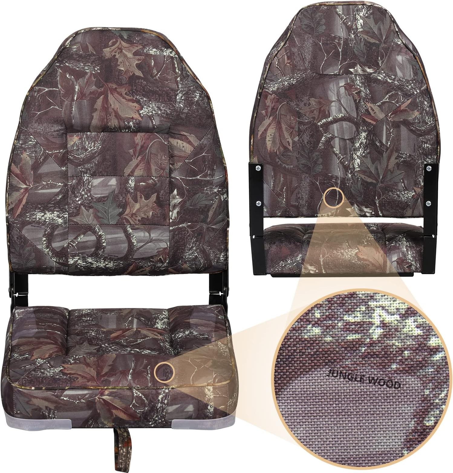 Leader Accessories High Back Folding Fishing Marine Boat Seat 2 Pack - image 4