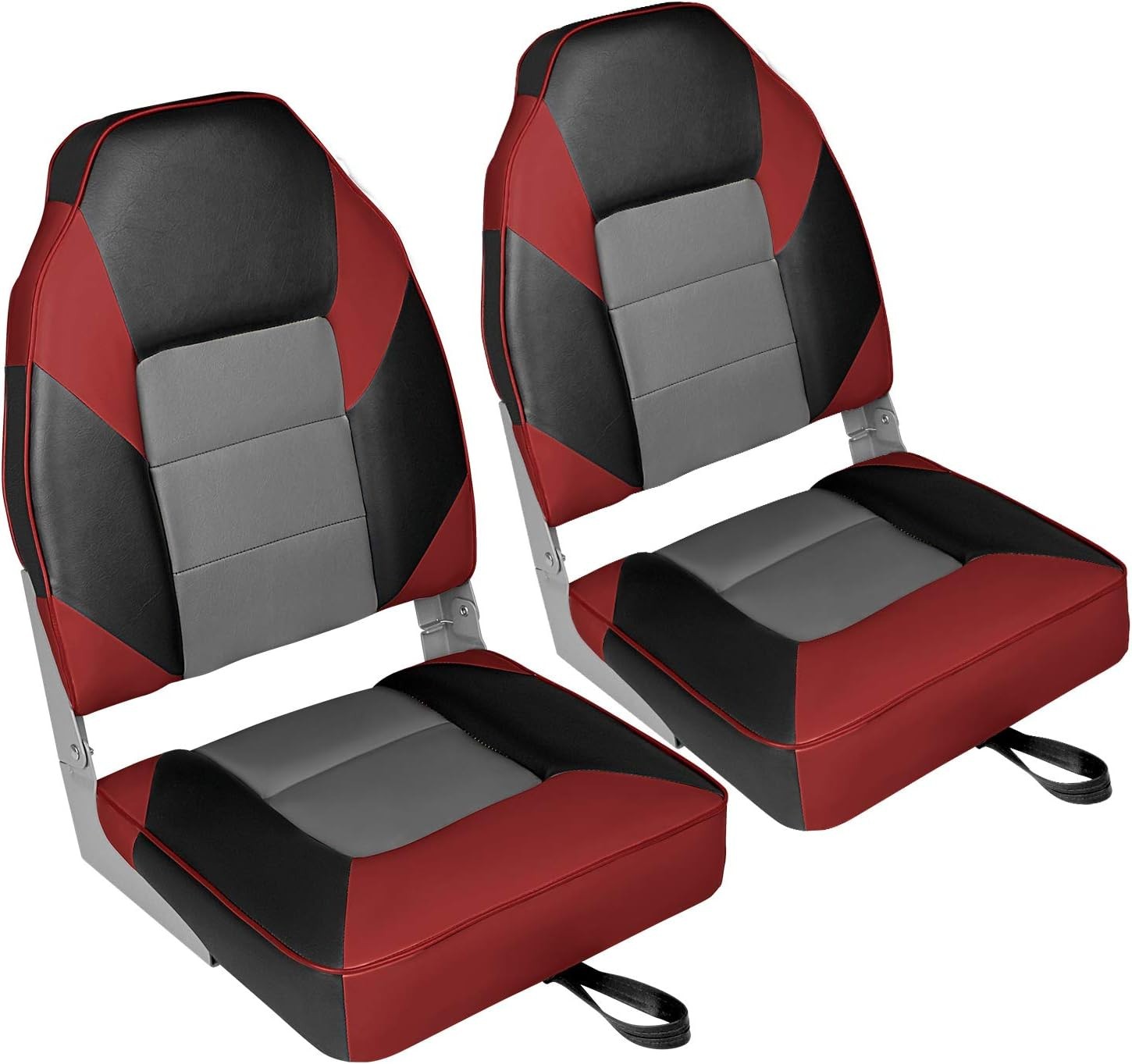 Leader Accessories High Back Folding Fishing Marine Boat Seat 2 Pack - image 2