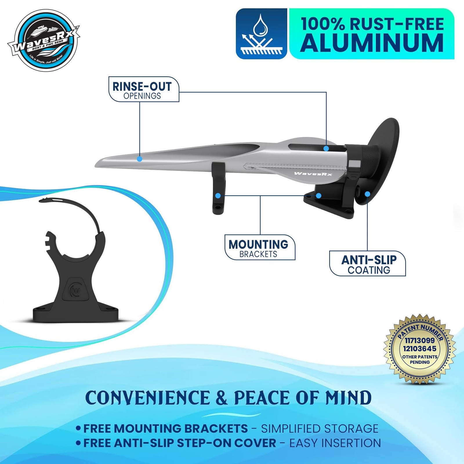WAVESRX Ultra-Light Aluminum Beach Anchor for Jet Ski, Boat & Kayak - image 2