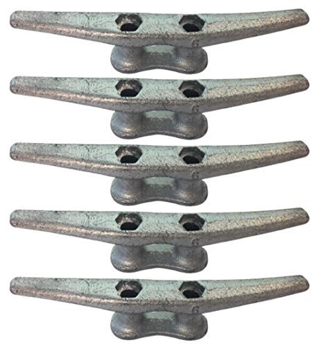 Dock Cleats 6 Inch Galvanized Iron 5 Pack Boat Marine Hardware for Docking Tie - image 2