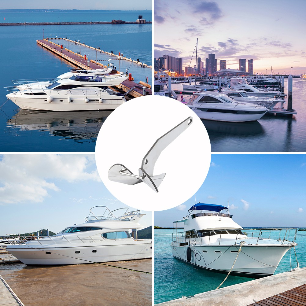 316 Stainless Steel Boat Anchor 17 LBS Triangle Wing Delta Style Marine Anchor - image 5