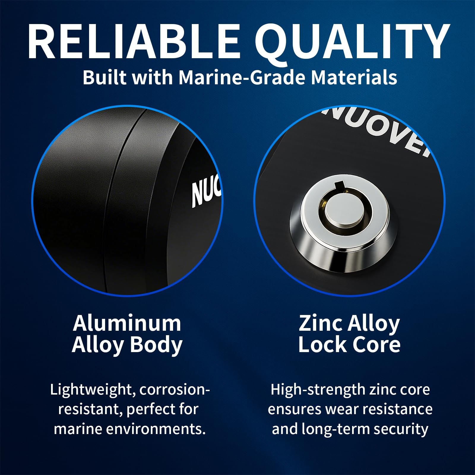 2 PCS Round Aluminum Fish Finder Lock Black Security Marine Boat Accessories - image 3