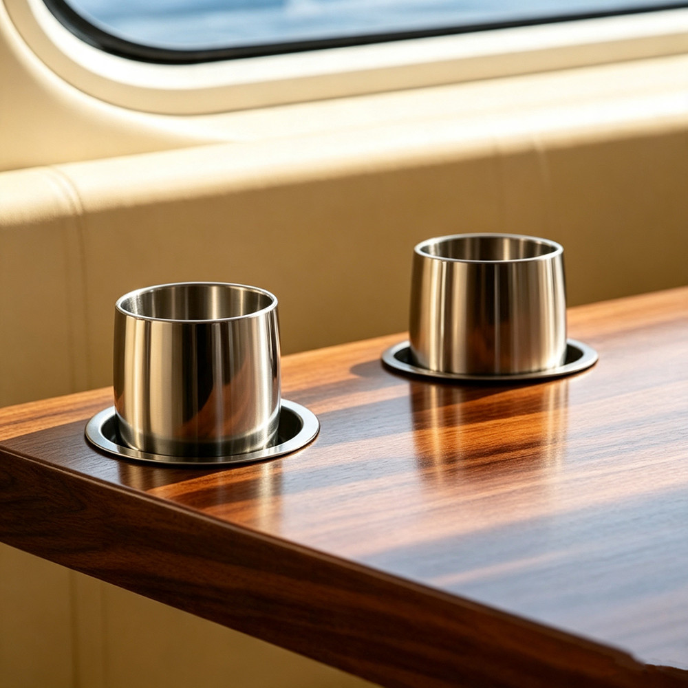 Stainless Steel Boat Drink Holder Marine Cup Holder RV Yacht Accessories Set - image 2