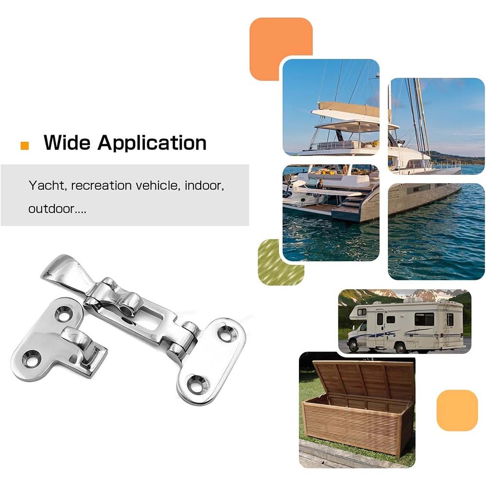 Lockable Marine Boat Hatch Clamp 316 Stainless Steel Anti Rattle Latch Hardware - image 3
