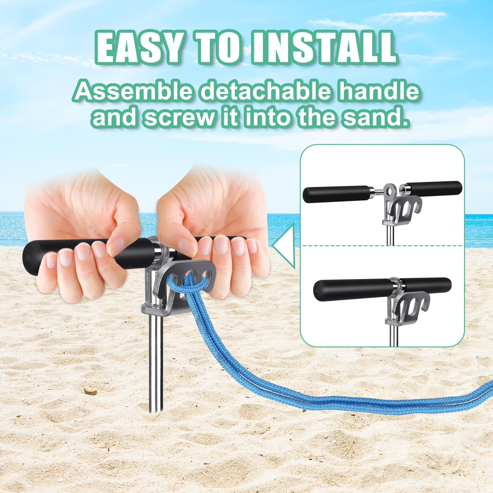 Dolibest 304 Stainless Steel Boat Sand Anchor, 17" Fully Welded Screw-in - image 5